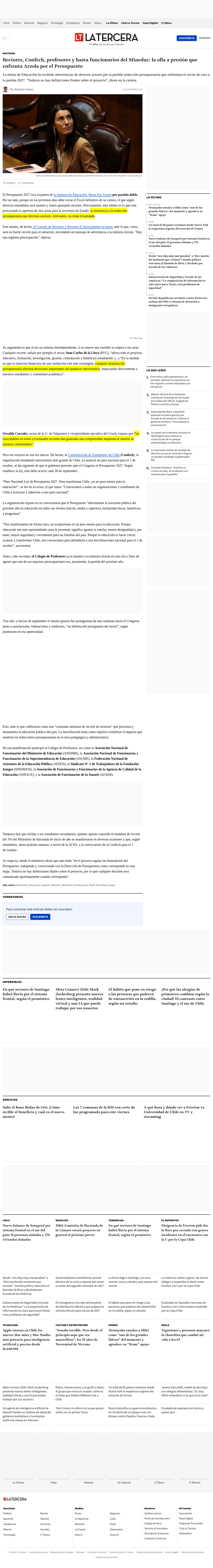 Rectores, Confech, profesores y hasta funcionarios del Mineduc: la olla a presión que enfrenta Arzola por el Presupuesto