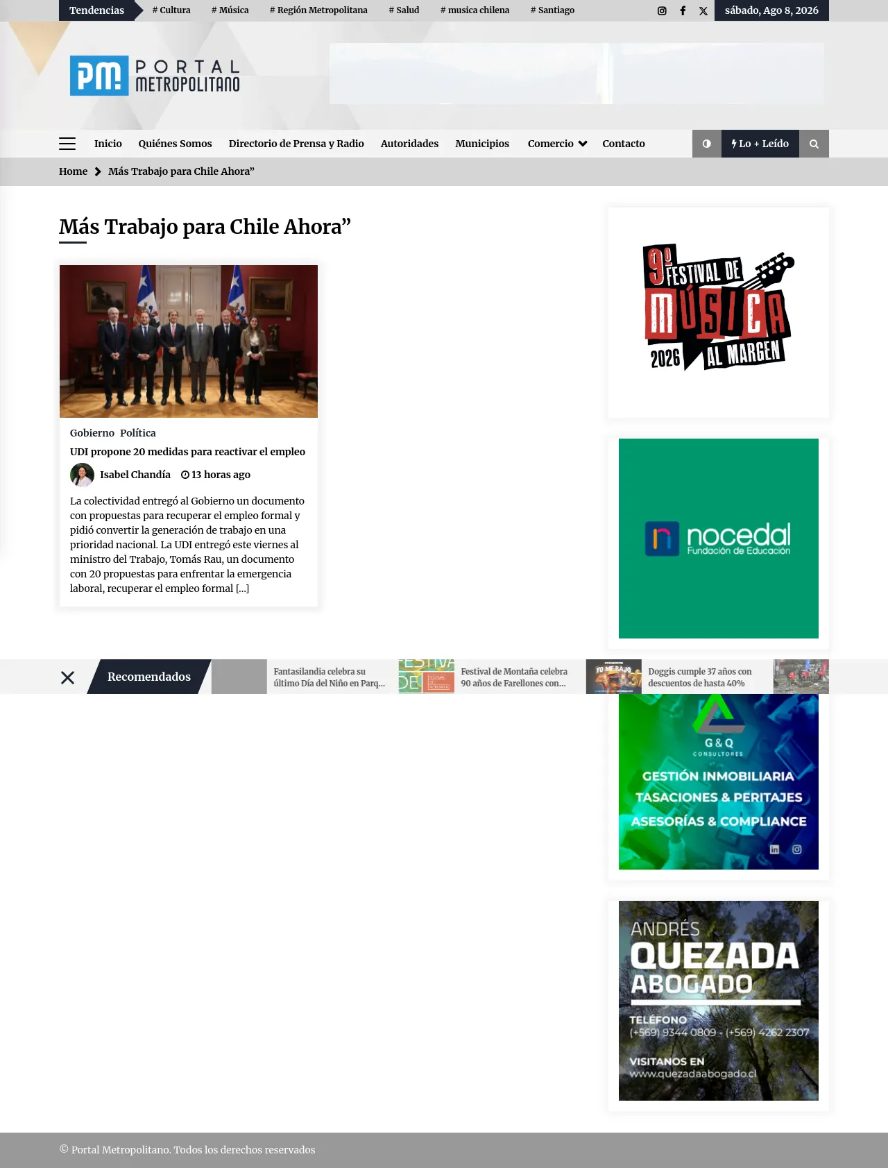 Más Trabajo para Chile Ahora” archivos
