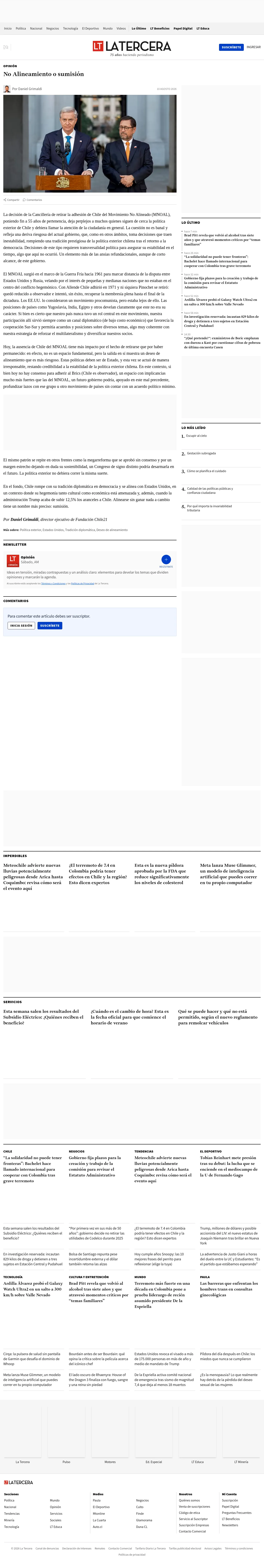 No Alineamiento o sumisión