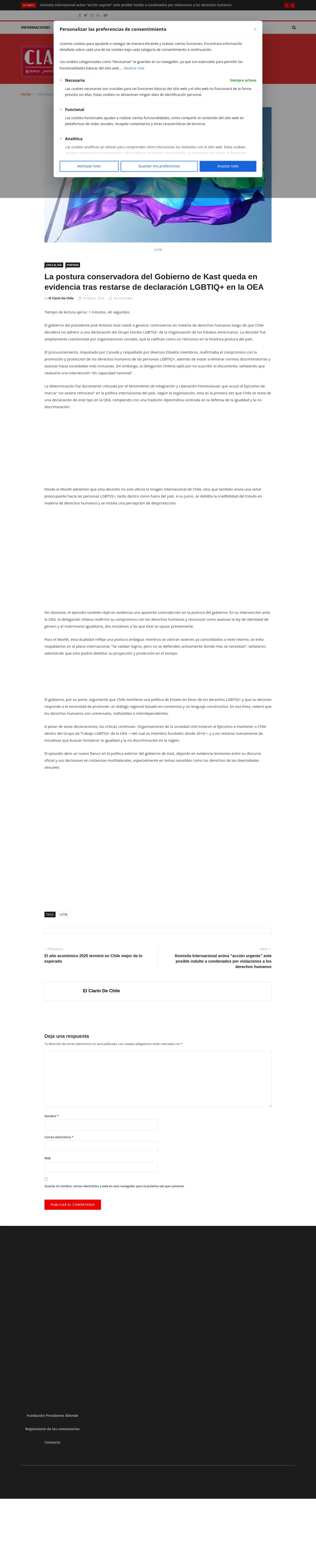 La postura conservadora del Gobierno de Kast queda en evidencia tras restarse de declaración LGBTIQ+ en la OEA