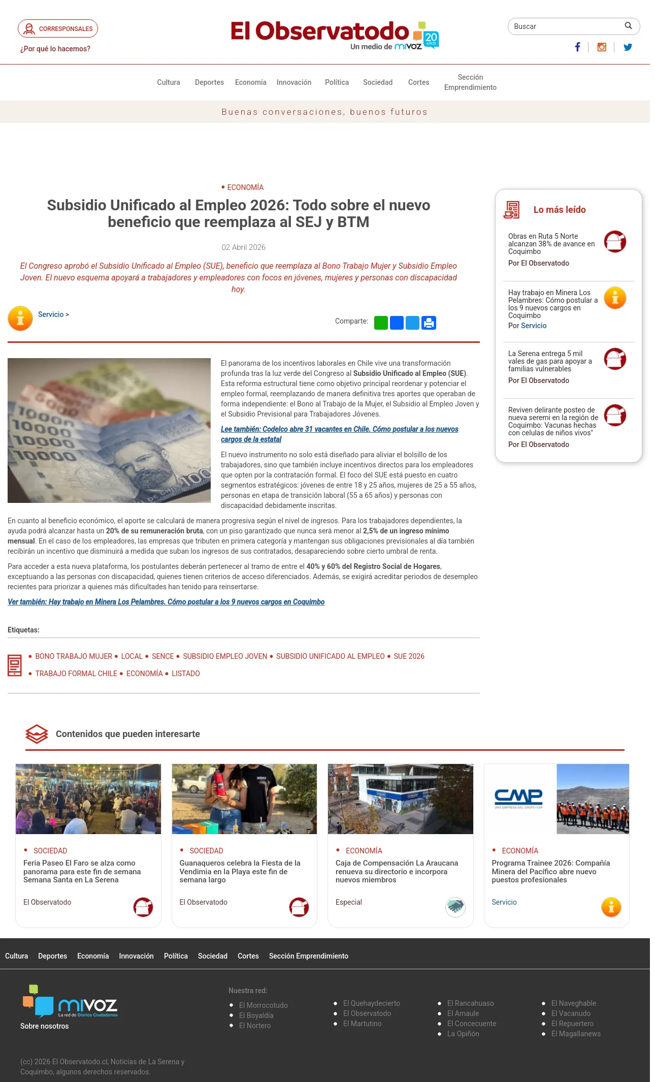 Subsidio Unificado al Empleo 2026: Todo sobre el nuevo beneficio que reemplaza al SEJ y BTM