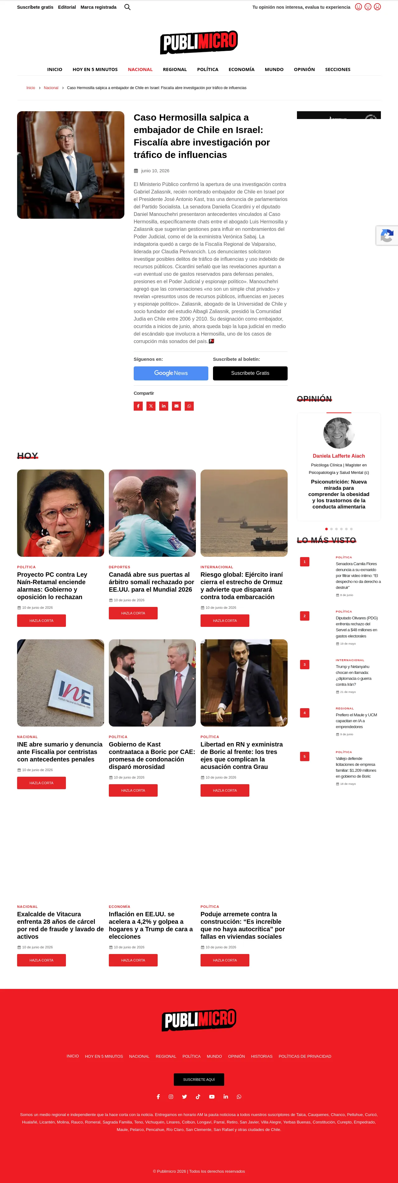 Caso Hermosilla salpica a embajador de Chile en Israel: Fiscalía abre investigación por tráfico de influencias