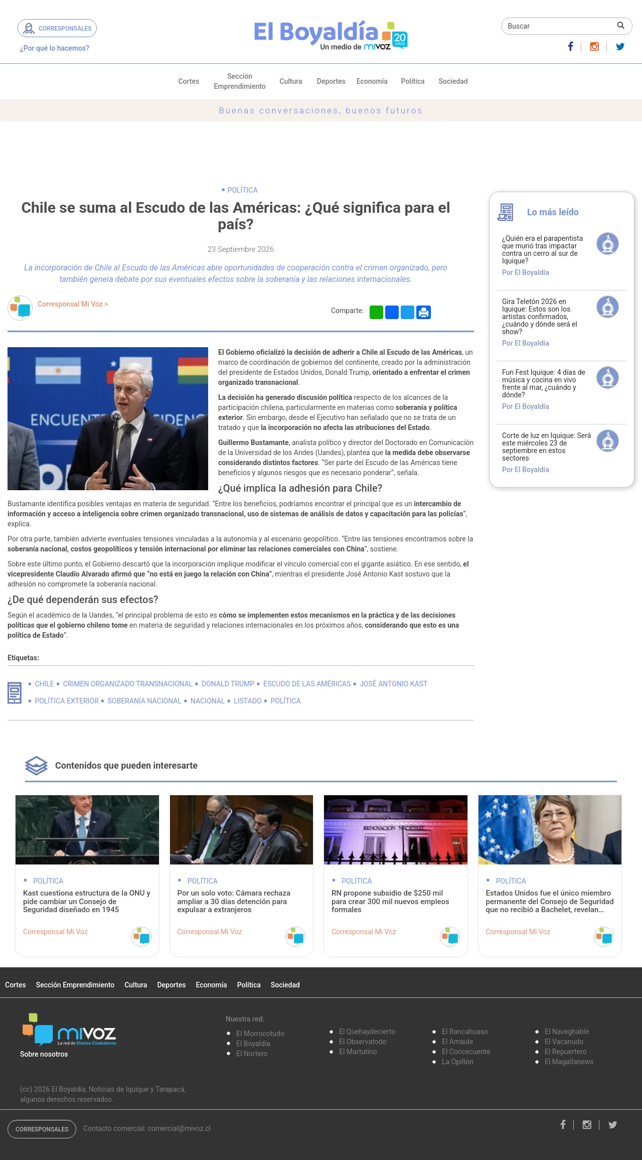 Chile se suma al Escudo de las Américas: ¿Qué significa para el país?