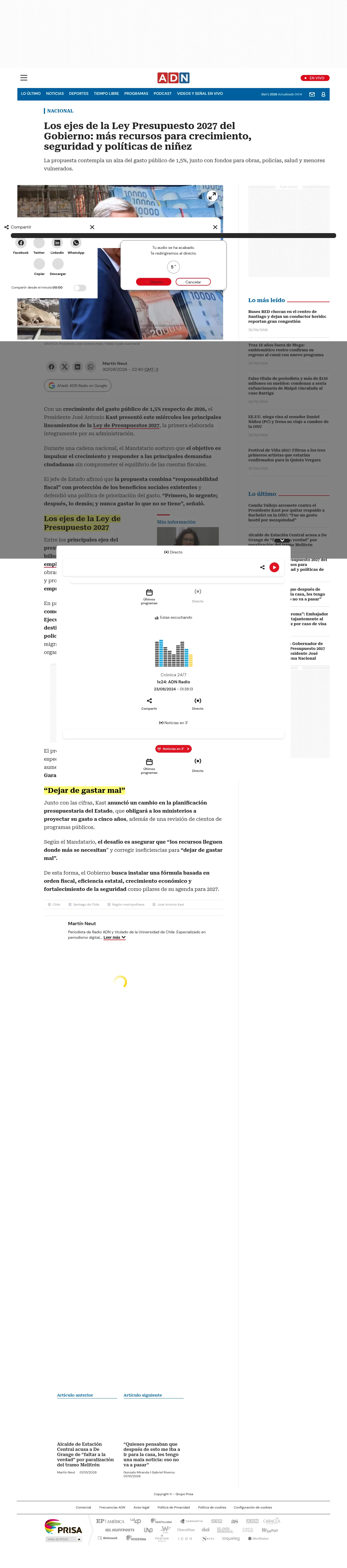 Los ejes de la Ley Presupuesto 2027 del Gobierno: más recursos para crecimiento, seguridad y políticas de niñez