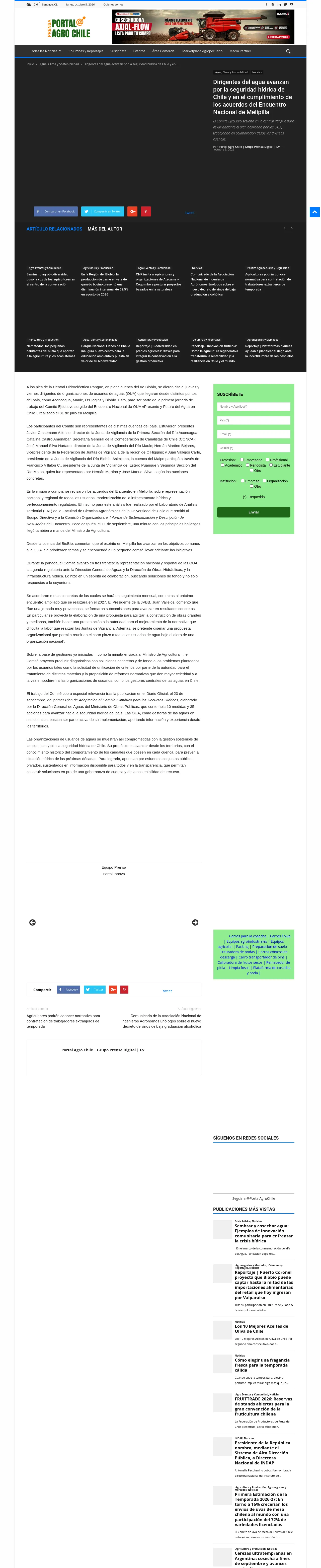 Dirigentes del agua avanzan por la seguridad hídrica de Chile y en el cumplimiento de los acuerdos del Encuentro Nacional de Melipilla