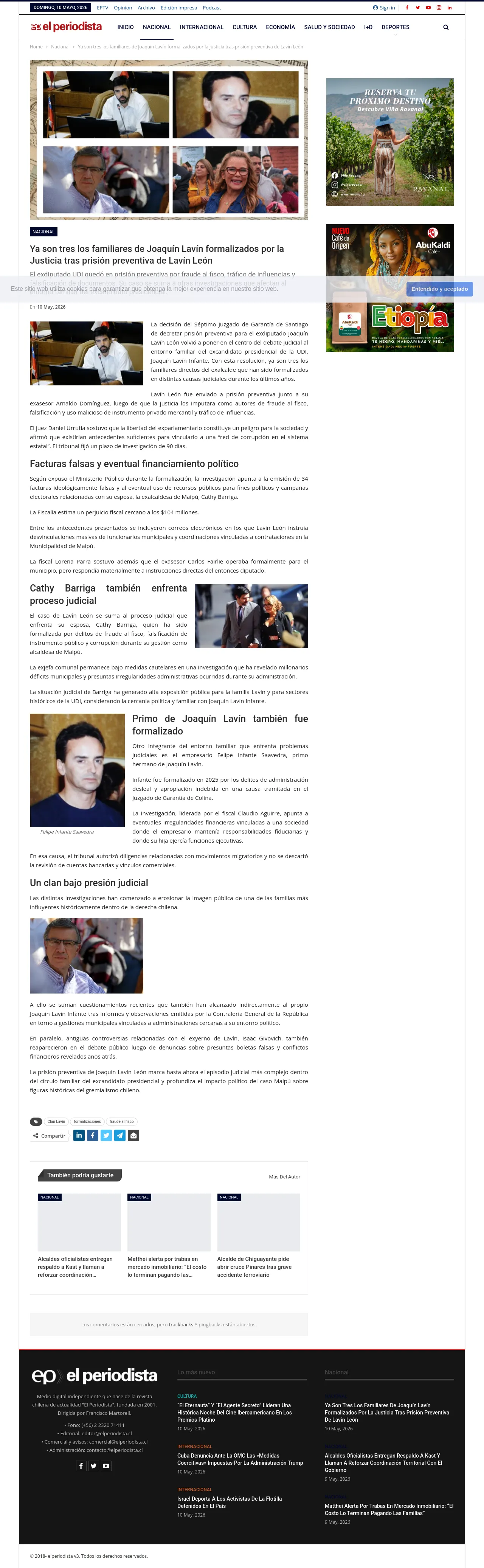 Ya son tres los familiares de Joaquín Lavín formalizados por la Justicia tras prisión preventiva de Lavín León