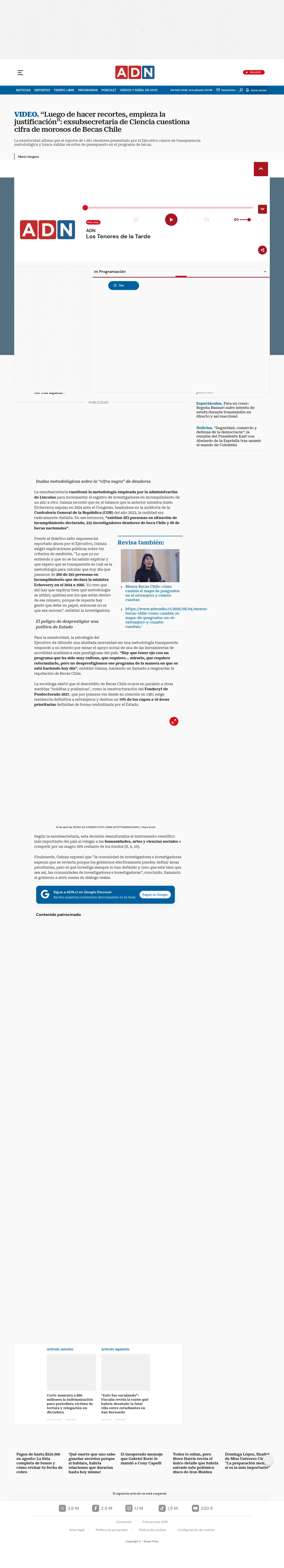 VIDEO. “Luego de hacer recortes, empieza la justificación”: exsubsecretaria de Ciencia cuestiona cifra de morosos de Becas Chile