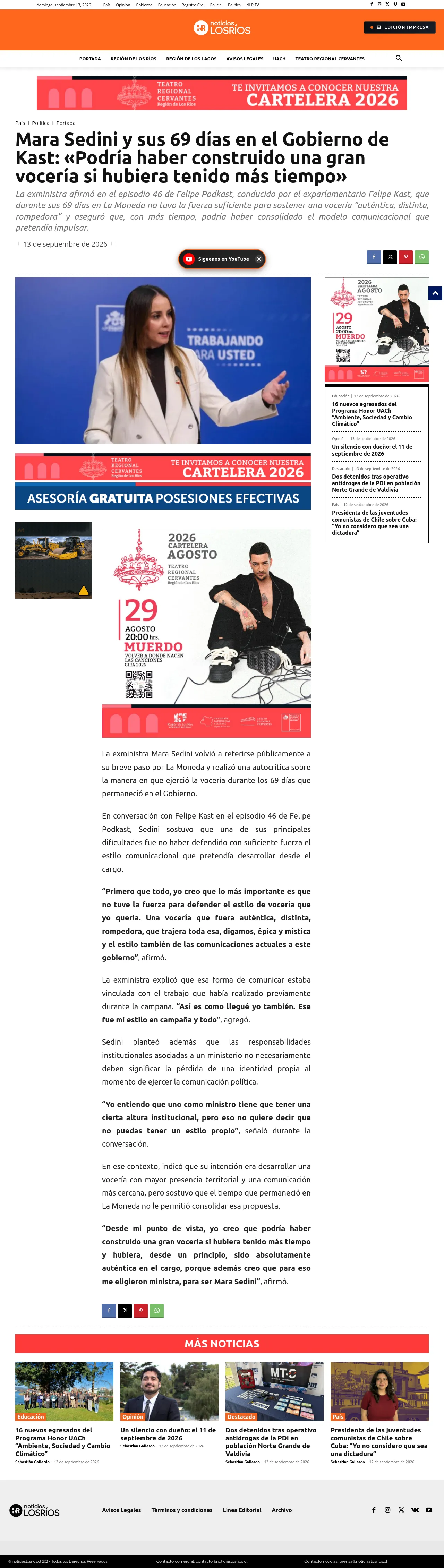 Mara Sedini y sus 69 días en el Gobierno de Kast: «Podría haber construido una gran vocería si hubiera tenido más tiempo»