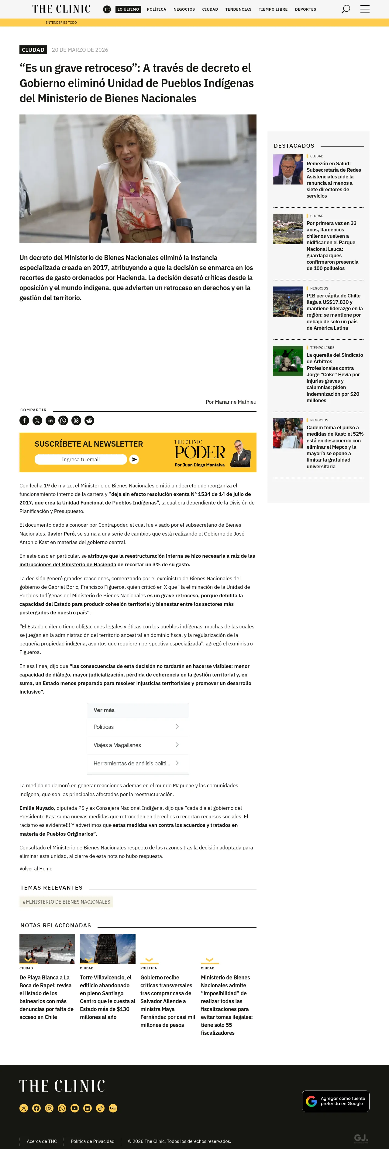 “Es un grave retroceso”: A través de decreto el Gobierno eliminó Unidad de Pueblos Indígenas del Ministerio de Bienes Nacionales