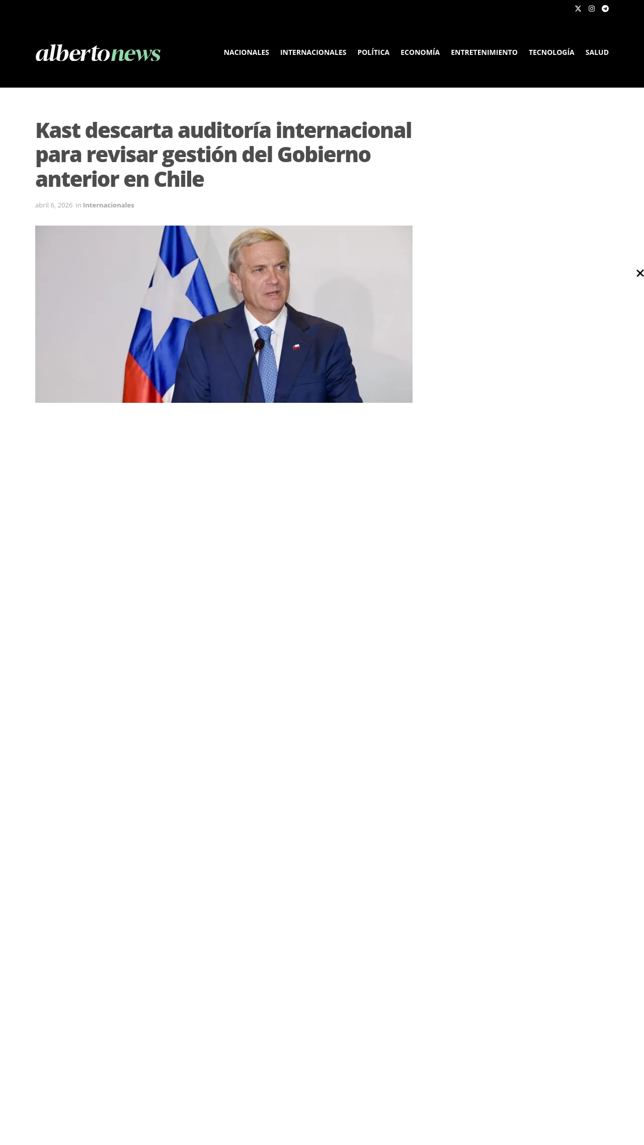 Kast descarta auditoría internacional para revisar gestión del Gobierno anterior en Chile