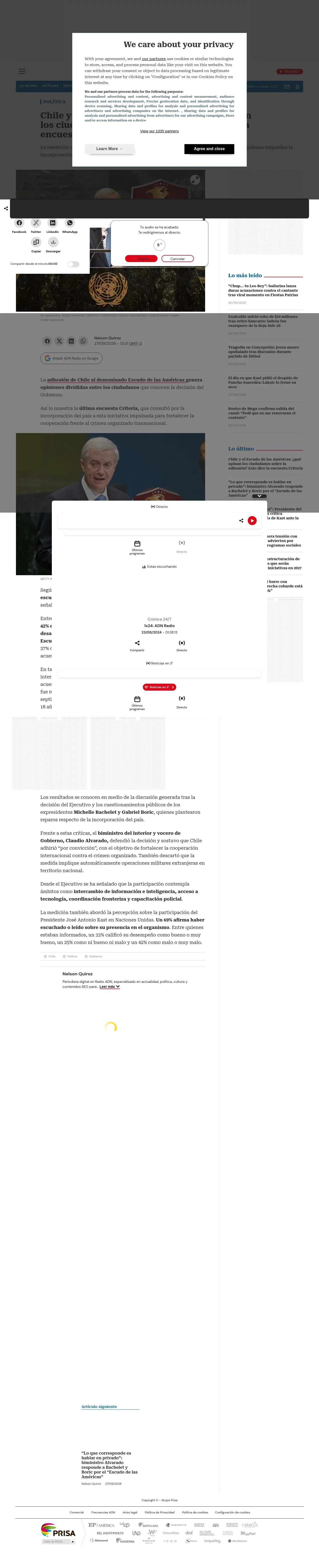 Chile y el Escudo de las Américas: ¿qué opinan los ciudadanos sobre la adhesión? Esto dice la encuesta Criteria