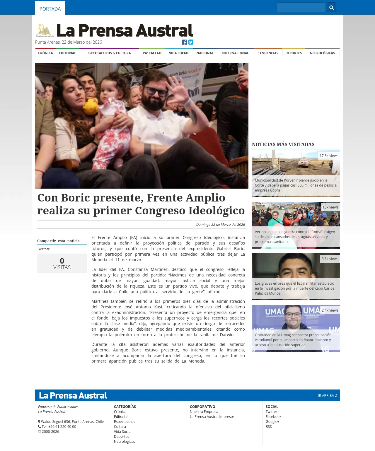 Con Boric presente, Frente Amplio realiza su primer Congreso Ideológico