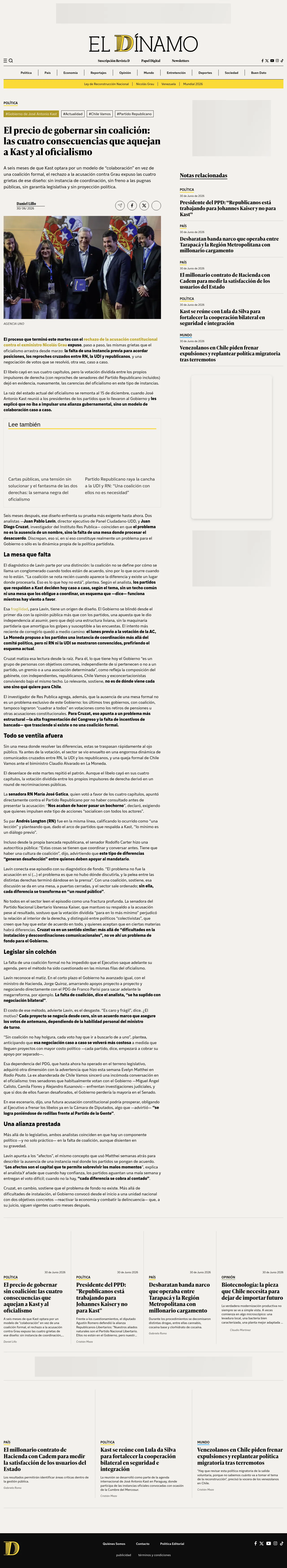 El precio de gobernar sin coalición: las cuatro consecuencias que aquejan a Kast y al oficialismo
