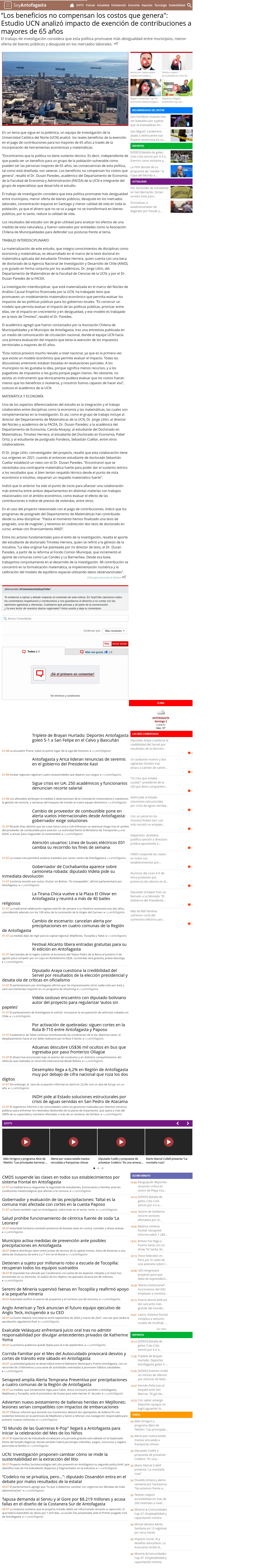 “Los beneficios no compensan los costos que genera": Estudio UCN analizó impacto de exención de contribuciones a mayores de 65 años