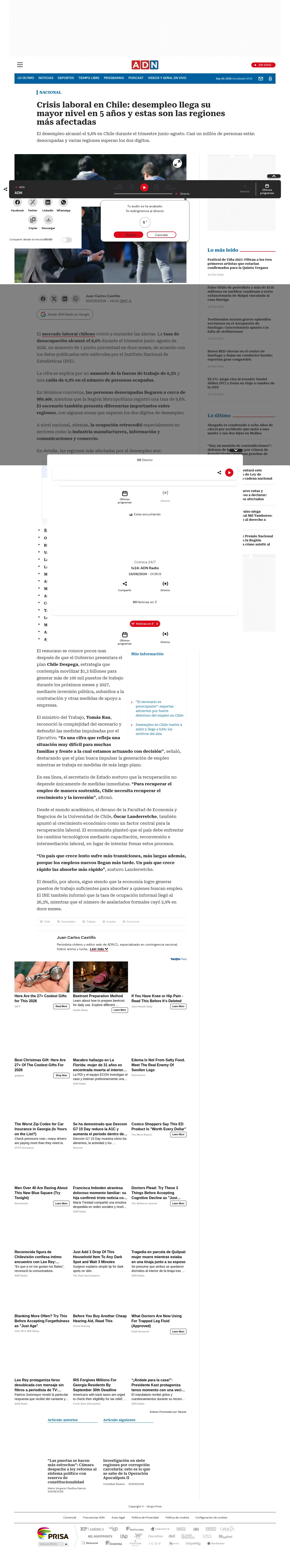 Crisis laboral en Chile: desempleo llega su mayor nivel en 5 años y estas son las regiones más afectadas