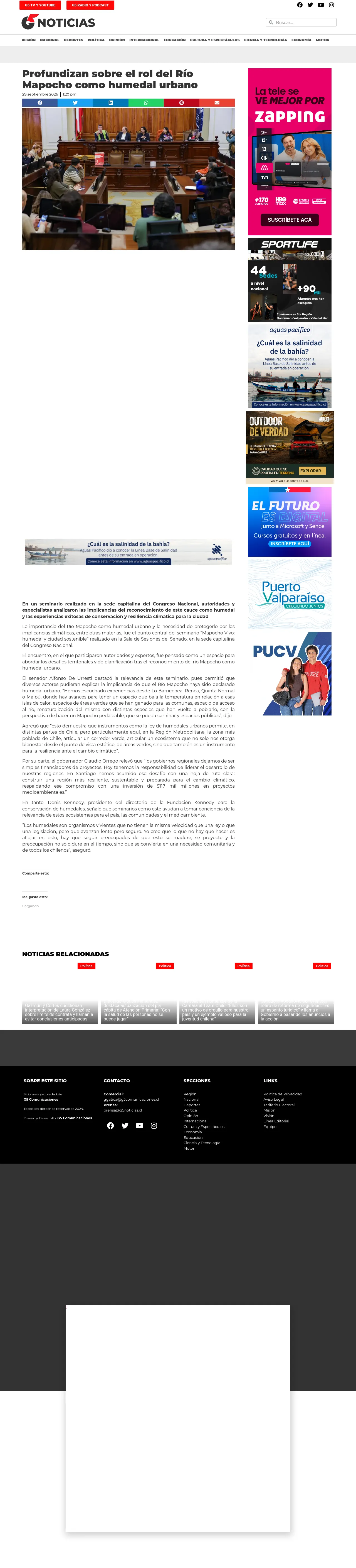 Profundizan sobre el rol del Río Mapocho como humedal urbano