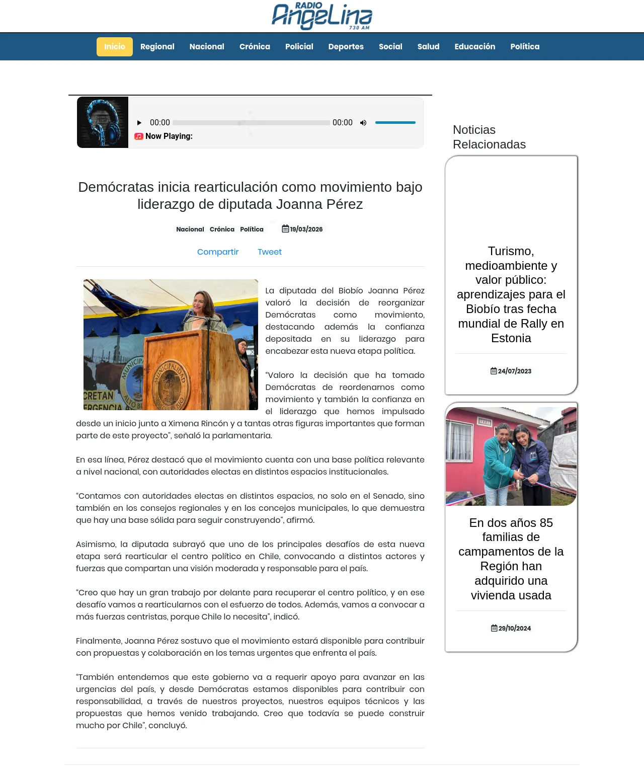 Demócratas inicia rearticulación como movimiento bajo liderazgo de diputada Joanna Pérez