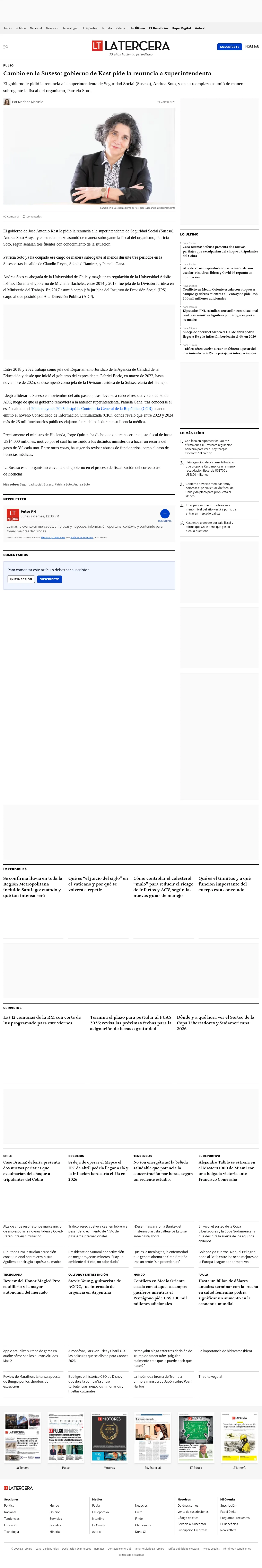 Cambio en la Suseso: gobierno de Kast pide la renuncia a superintendenta