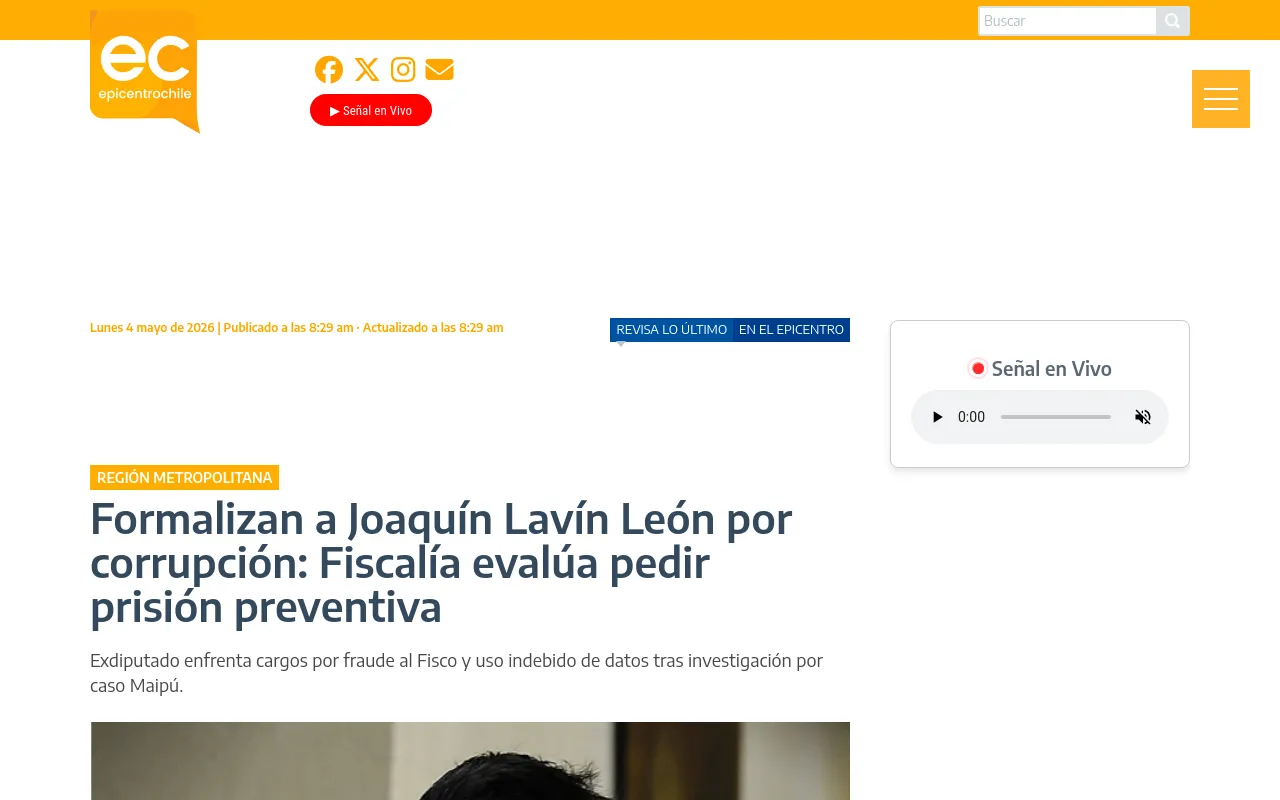 Formalizan a Joaquín Lavín León por corrupción: Fiscalía evalúa pedir prisión preventiva