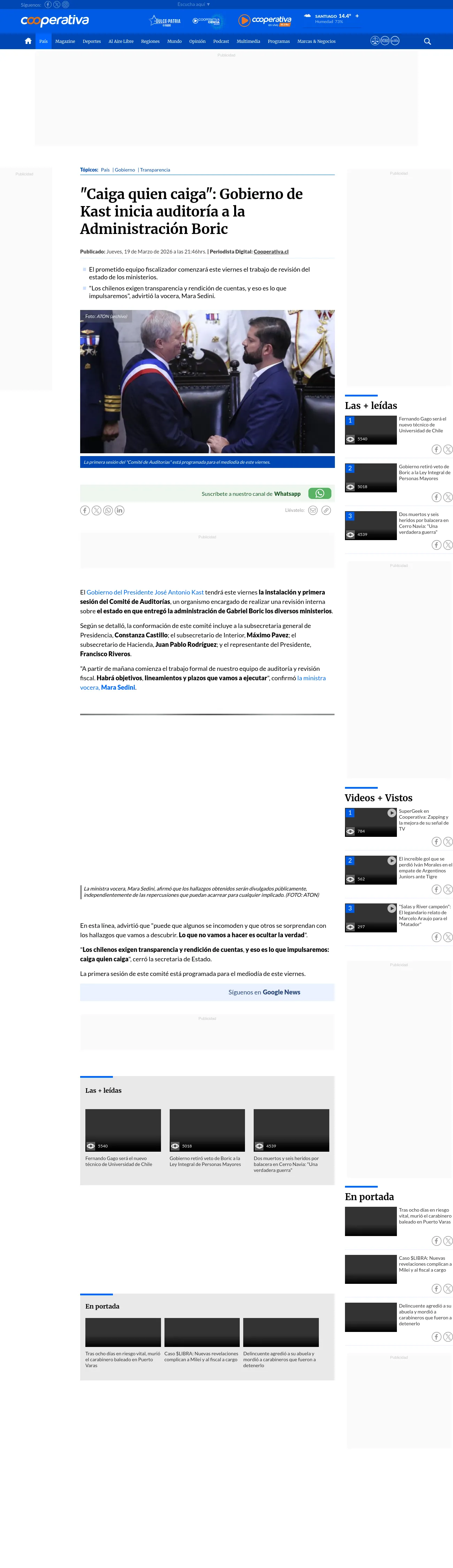 "Caiga quien caiga": Gobierno de Kast inicia auditoría a la Administración Boric