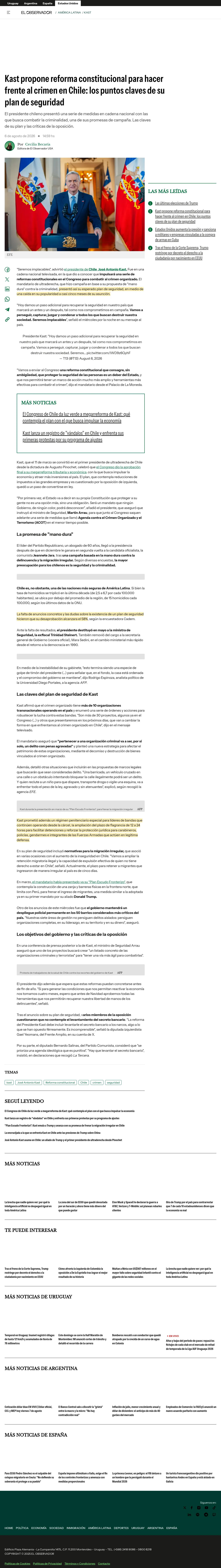 Kast propone reforma constitucional para hacer frente al crimen en Chile: los puntos claves de su plan de seguridad