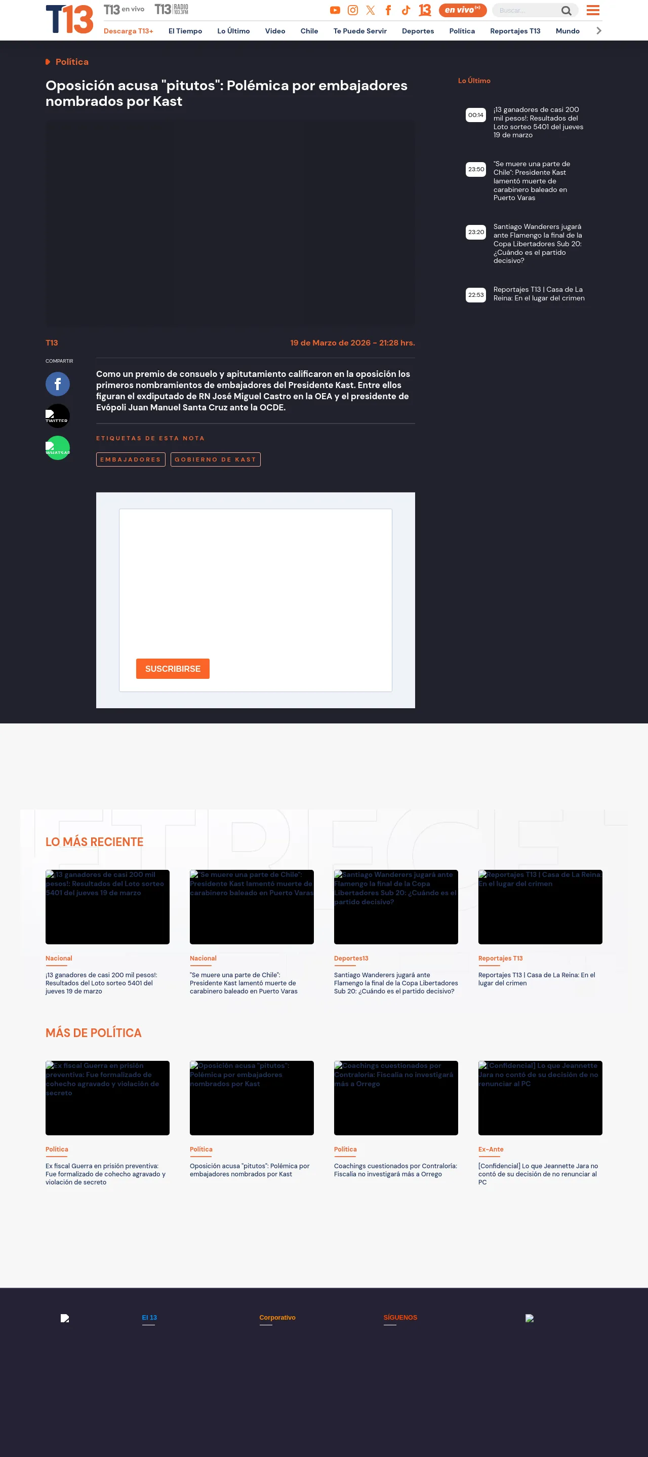 Oposición acusa "pitutos": Polémica por embajadores nombrados por Kast