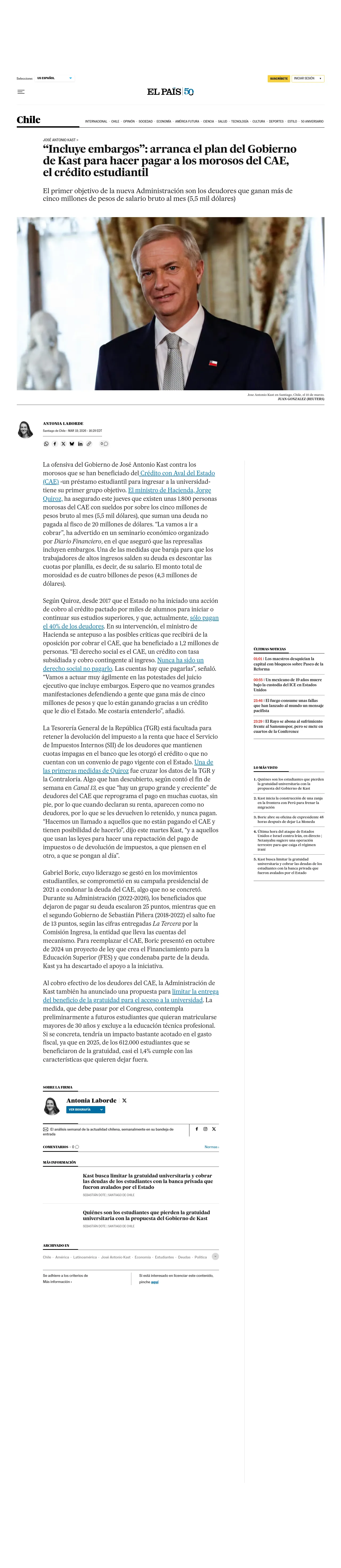 “Incluye embargos”: arranca el plan del Gobierno de Kast para hacer pagar a los morosos del CAE, el crédito estudiantil