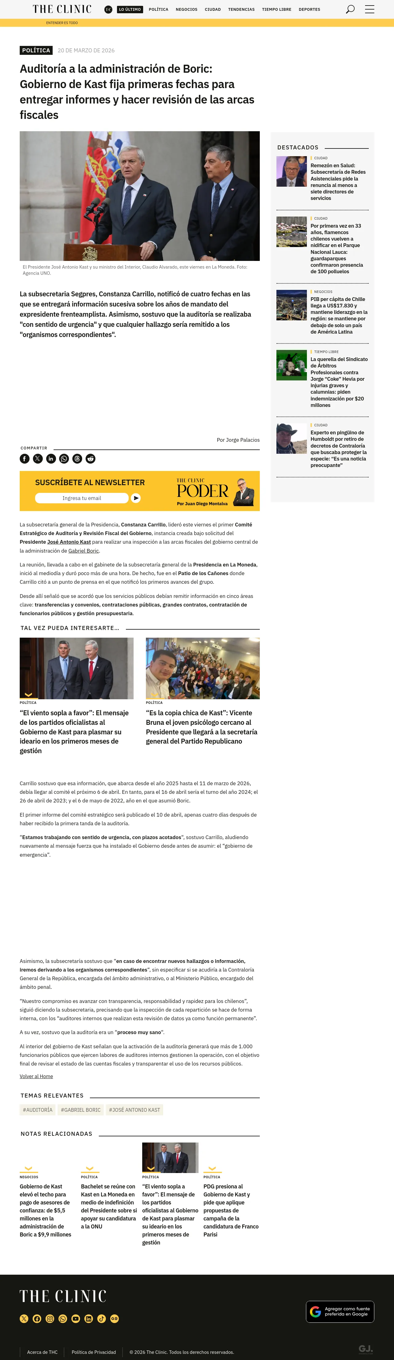 Auditoría a la administración de Boric: Gobierno de Kast fija primeras fechas para entregar informes y hacer revisión de las arcas fiscales
