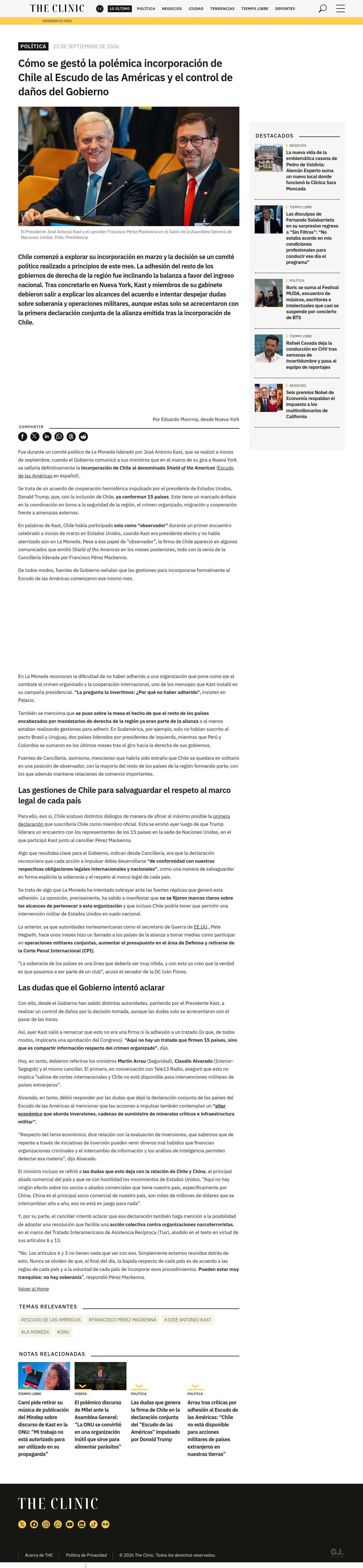 Cómo se gestó la polémica incorporación de Chile al Escudo de las Américas y el control de daños del Gobierno