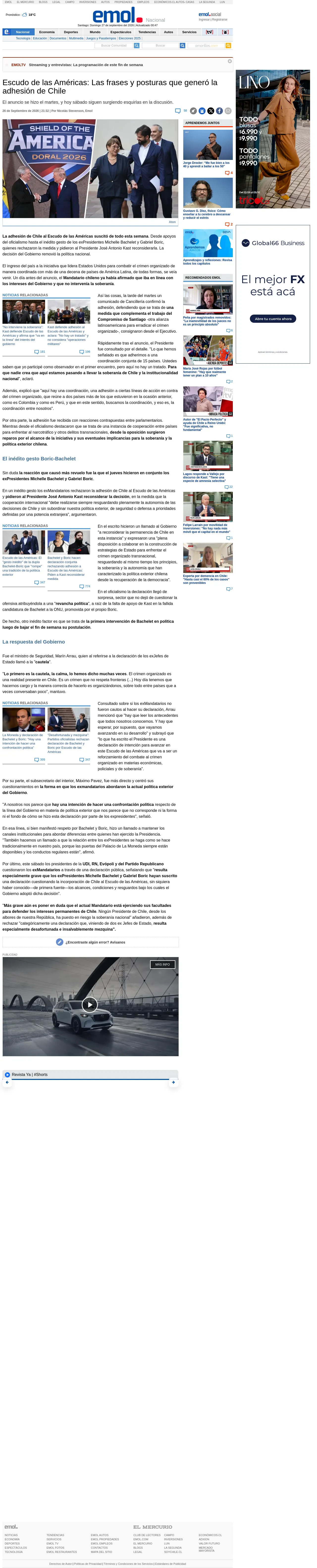 Escudo de las Américas: Las frases y posturas que generó la adhesión de Chile