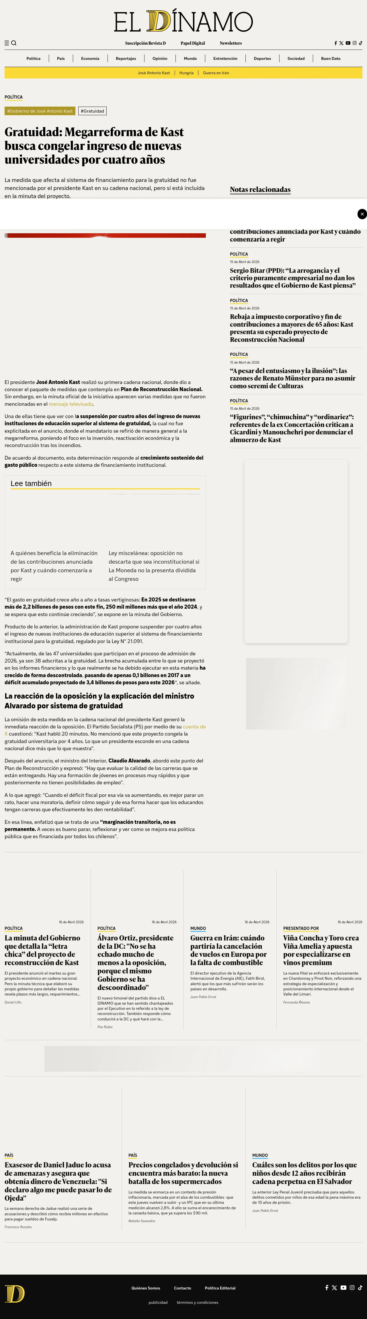 Gratuidad: Megarreforma de Kast busca congelar ingreso de nuevas universidades por cuatro años